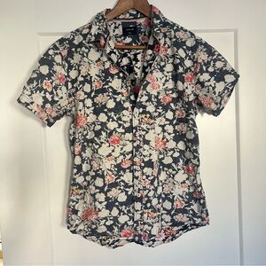 Level Ten Men's Short Sleeve Floral Button-Down Shirt - Size S